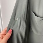 H&M Olive Green/ Charcoal Gray Women's Chiffon Button Down Blouse Size 12 Photo 4