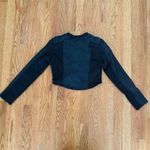 Faux Leather Pu Leather Mock Neck Crop Top Tee T Photo 11