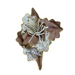 Vintage Brooches Custom Made Sueded Lace Pearl Gold Silver Lot Bundle 2 Photo 1