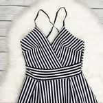 AQUA  Navy and White Striped Dress Photo 1