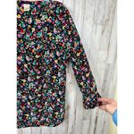 Kenzo Jeans Black Printed Silk Top 3/4 Sleeve Ruffle Cuffs Blouse EU Size 38 Photo 2