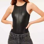 Good American NEW Faux Leather High-Neck Bodysuit in Black Size 4/XL NEW w/o Tag Photo 0