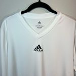 Adidas  Womens Primegreen V-Neck Shirt White Base Layer Long Sleeve Stretch Large Photo 1