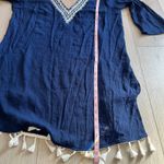 Kona Sol  Women’s Navy Blue Embroidered Cover Up Sz XL Photo 5