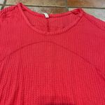 Free People , oversized, waffle Henley, high, low, raw edges top Photo 1