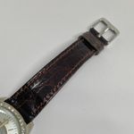 Icing  ladies quartz analog wrist watch 37mm silver tone brown leather running Photo 2