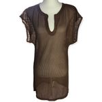Islander Brown Short Sleeve Mesh Beach Coverup Dress Photo 30