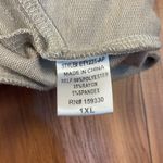 Heyson Oversized Short Sleeve Banded Waist Hooded Pullover Sweatshirt V Neck 1X Tan Photo 5