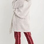 Aerie Gray Sherpa Hooded Belted Robe Cozy Fleece Spa Lounge Warm Pockets Bath M Size M Photo 6