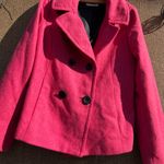 Merona Vintage  Pea Coat Wool Blend Pea Coat Jacket Hot Pink 2XL Photo 0