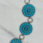 Chunky Blue Studded Concho Silver Chain Belt XS/Small (XS/S) Western Statement ✨ Photo 3