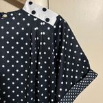 Vintage B/W 50s Polkadot Satin Top Size S Black Size M Photo 4