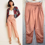 Anthropologie  BlankNYC Chelsea Pants Faux Leather Pleated Tapered Pink Size‎ 28 Photo 1
