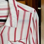 Hannah Red and White Striped Shirt Size M Photo 2