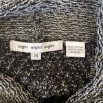 eight eight eight  Cowl Neck Sweater Womens Sz Medium Grey Black Chevron Boho Photo 5