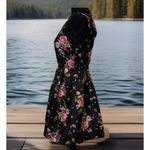 Forever 21 Pink Floral Roses Skater Romantic Sexy Hawaiian CutOut Dress S OLDSTO Photo 2