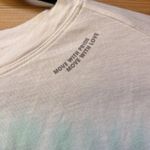 Athleta Women's Pride LGBTQ Plus Size 1X Organic Tie Dye Rainbow White Tee Shirt Photo 4