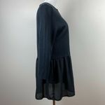The Limited ‎ Cardigan Sweater M Black Sheer Hem Knit 3/4 Sleeve Open Front Photo 2