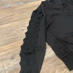 White House | Black Market Black Crochet Lace Sleeve Blouse XS Boho Chic Elegant Photo 2