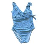 Kindred Bravely Ruffle Wrap Maternity & Nursing One Piece Swimsuit Blue Size undefined Photo 3