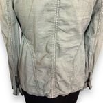 Free People  Linen Blend Snap Front Moto Jacket Photo 7