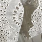 White Tiered Eyelet Dress with Tie Closures Size Medium Photo 4