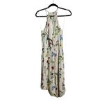 Parker  Ruffled Floral Midi Dress Women XS White Silk Novelty Asymmetrical Party Photo 1