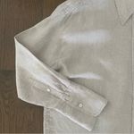 Banana Republic 100% Linen Button Front French Cuff Shirt in Beige Tan Medium Photo 5