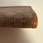 CELINE  Vintage Macadam Long Wallet Tan Canvas Leather Trim Made In Italy Photo 13