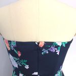 New York & Co. Navy Floral Strapless Dress Photo 5