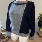 Etienne Aigner  Vintage 80s Black and Gray Patterned Boat Neck Sweater Quiet Lux Photo 8