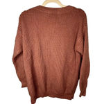 Listicle  V-Neck Waffle Sweater Size Small Pullover Fall Warm Buttons Photo 1