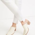 Madewell Jeans 10” Petite High Rise Skinny Pure White Step Raw Hem Sz 37/46 NWT Photo 1