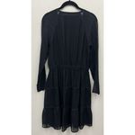 Tory Burch Silk Dress Size 2 Black Long Sleeve Knee Length Wedding Guest Photo 3