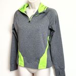 Augusta Sportswear  Freedom 1/4 Zip Hooded Pullover Sweatshirt Gray Neon Green XS Photo 1