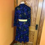 Vtg 80s cowl neck bright floral midi dress Purple Size M Photo 8