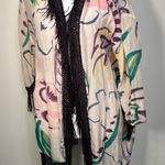 Victoria's Secret  Purple and Cream floral silk Kimono size S Photo 0