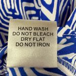 Lumiere Women’s Sleeveless Shell Blouse Royal Blue & White Plunging V Photo 4