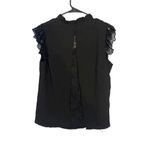 Stem & Vine Black Lace Open Split Back Blouse Women Sz M Size M Photo 1