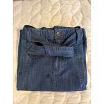 Talbots  Denim Skirt Daisy Embroidered A-Line Casual‎ Belted Preppy Chic Size 6 Photo 2