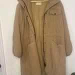 Free People Be Me Padded Quilted Parka Jacket Beige Tan Size Small Photo 4