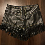 black leather shorts with gold studs western or festival Photo 0