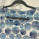 kim rogers SeaShell Pattern T-Shirt Size Large Blue/White Photo 4