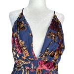 Windsor Justina Floral Velvet Burnout Chiffon Maxi Dress Blue Dark Romance New Photo 5