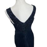 Tadashi Shoji Tadashi Collection Navy Silk Chiffon Beaded Gown Formal Evening Dress Size 0 Photo 4
