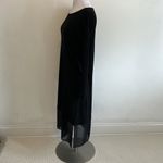 Eileen Fisher  Black Silk Georgette Double Layer Dress Photo 3