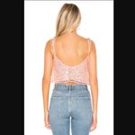 H:ours Revolve  Kristen Silver Pink Sequin Crop Tie Shoulder Tank Top XS NWT Photo 2