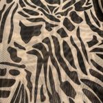 Swim Beach Cover Up Sheer Floral Zebra Split Leg Pants Black Cream Sz LARGE Photo 3