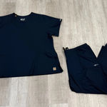 Carhartt Modern Fit Navy Blue Scrub Top & Bottom Set - Size 3X Photo 0