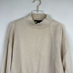 Forever 21  Beige Cropped Mock Neck Sweatshirt Size M Long Sleeve Shirt Top Photo 1